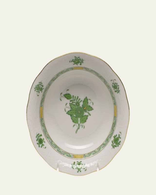 Chinese Bouquet Green Oatmeal Bowl